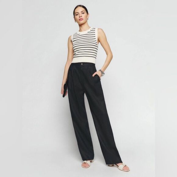 Reformation Mason Black Linen Pants - Picture 4 of 9